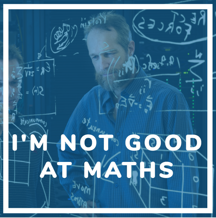 Overcome barriers to tech career I'm not good at maths equations on glass board