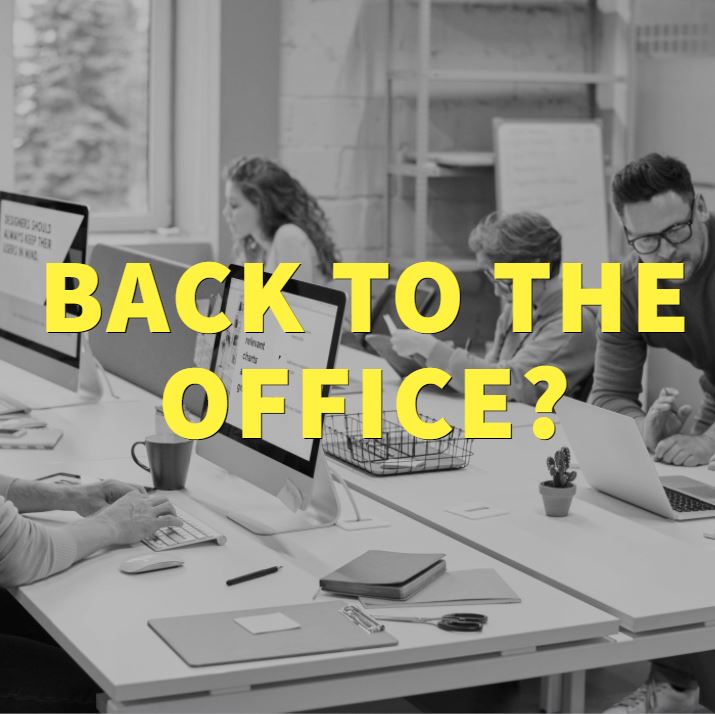 back to the office text on office image
