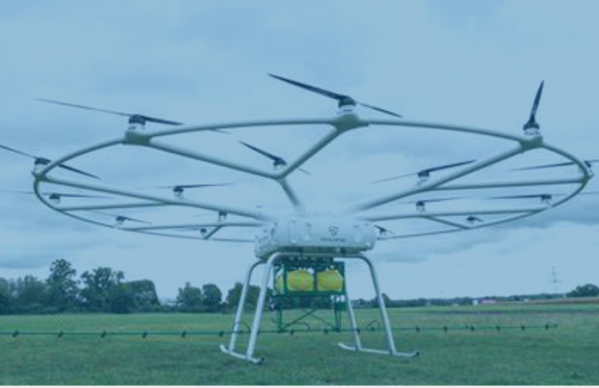 tech farming john deere autonomous drone sprayer in field 